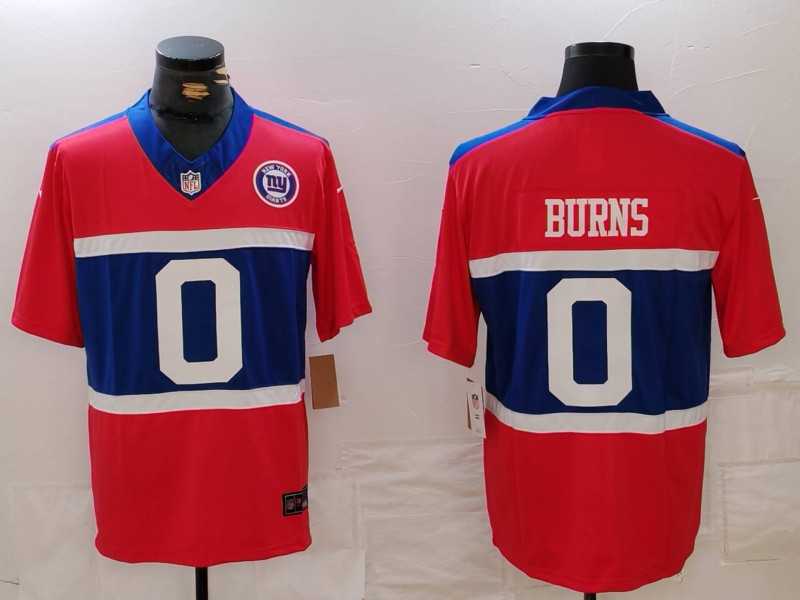 Mens New York Giants #0 Brian Burns Limited Red Alternate FUSE Team Patch Vapor Jersey